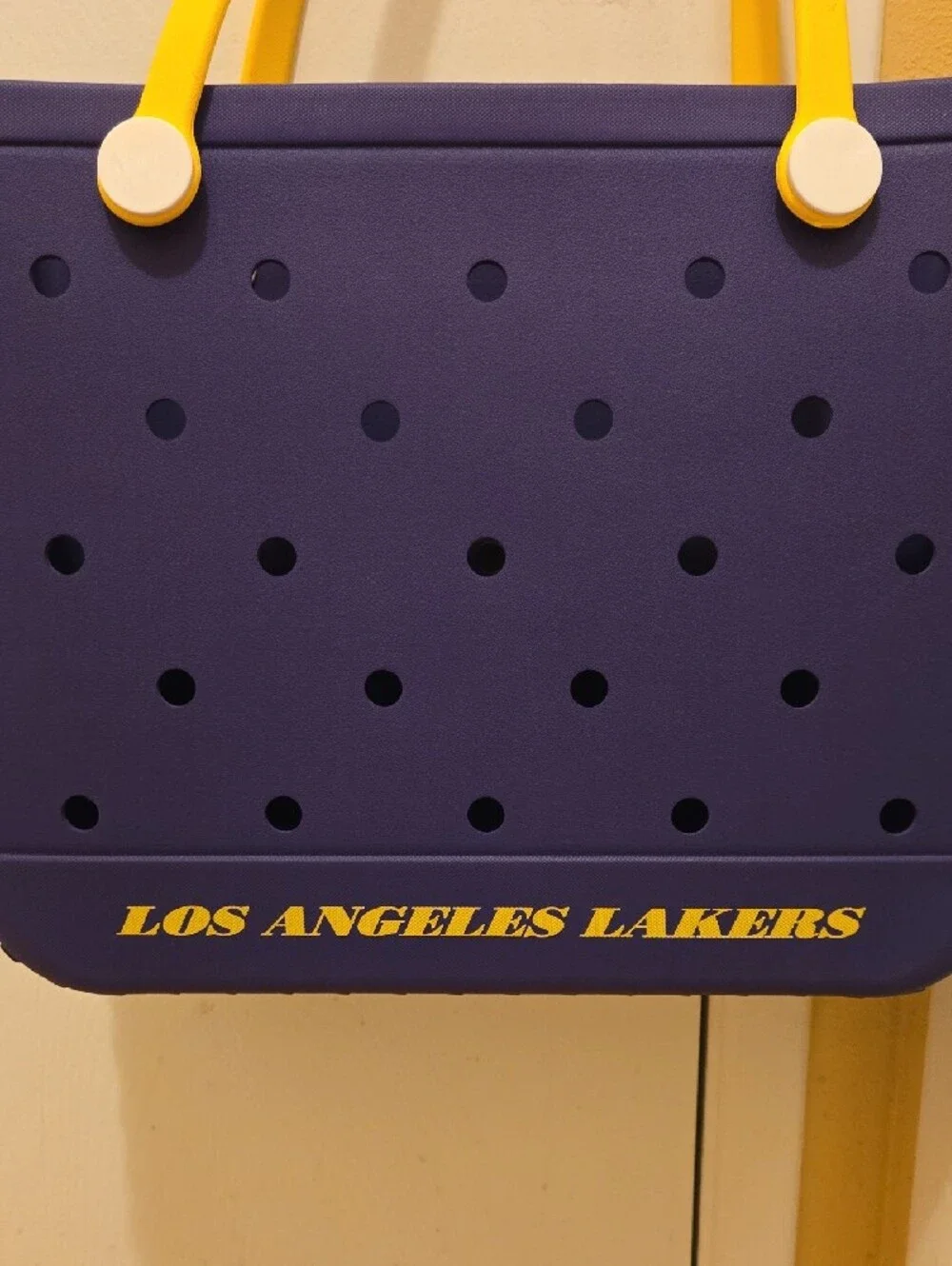 L.A. Lakers Purple Tote with Gold Handles. NWOT.